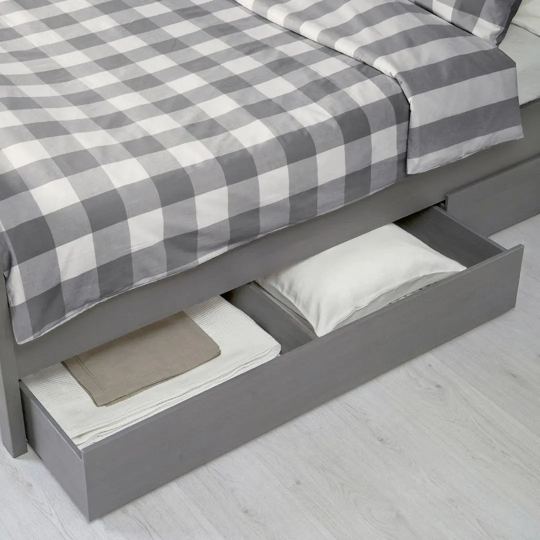 Pat Ikea Hemnes Lonset 4 cutii depozitare 140х200 (Gri) - 2