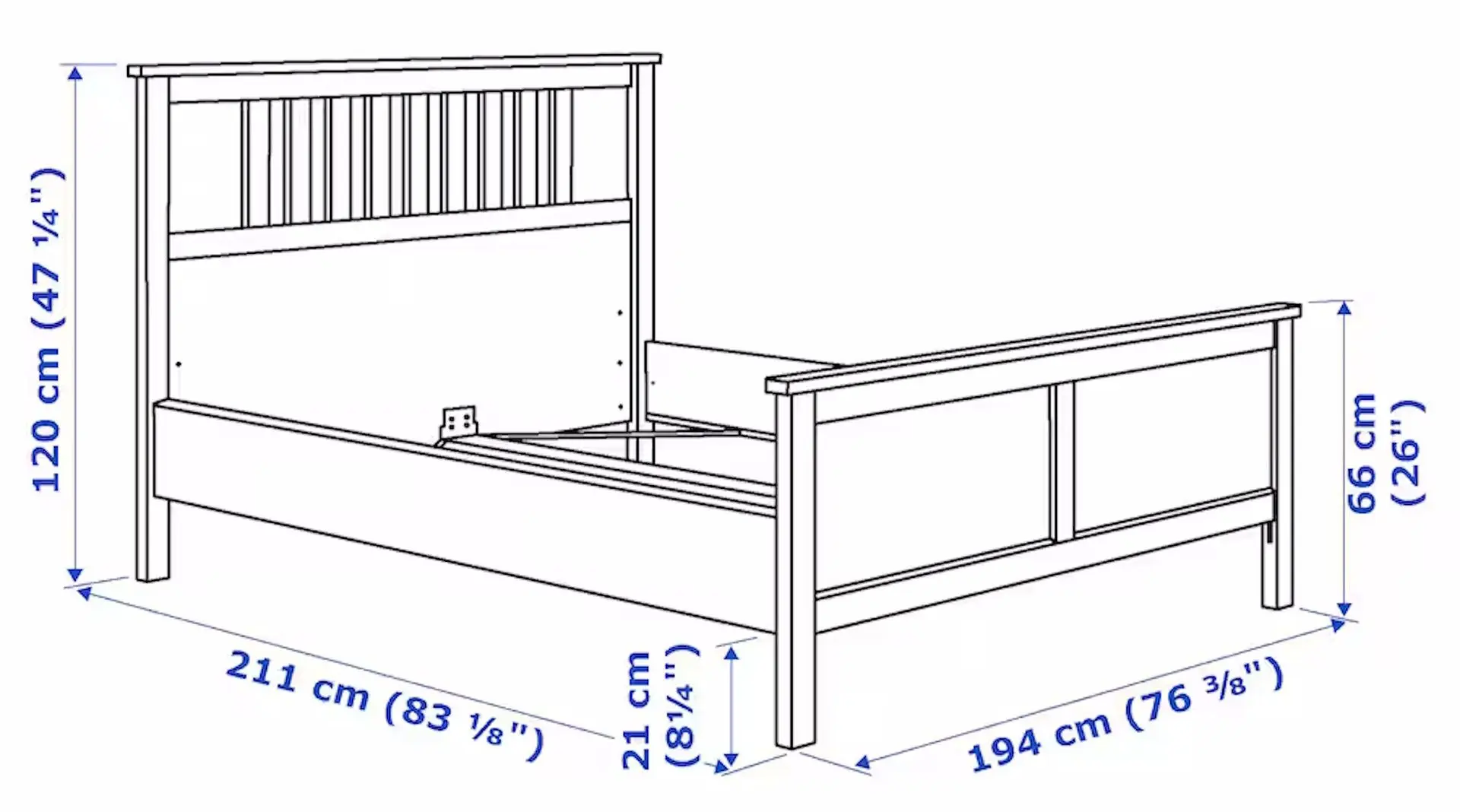 Кровать Ikea Hemnes Luroy 180x200 (Белый)