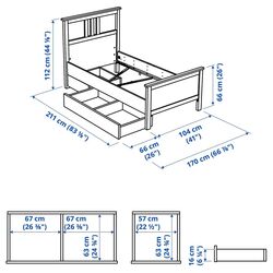 Pat Ikea Hemnes Luroy 2 cutii depozitare 90х200 (Alb) Thumb