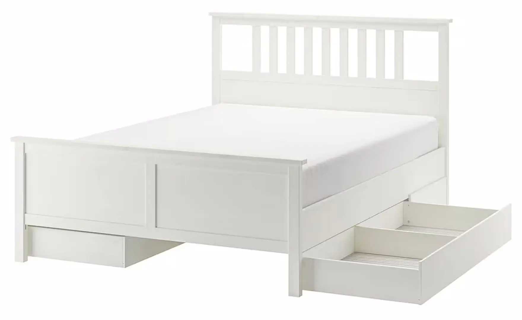 Pat Ikea Hemnes/Luroy 4 cutii depozitare 140x200 (Alb)