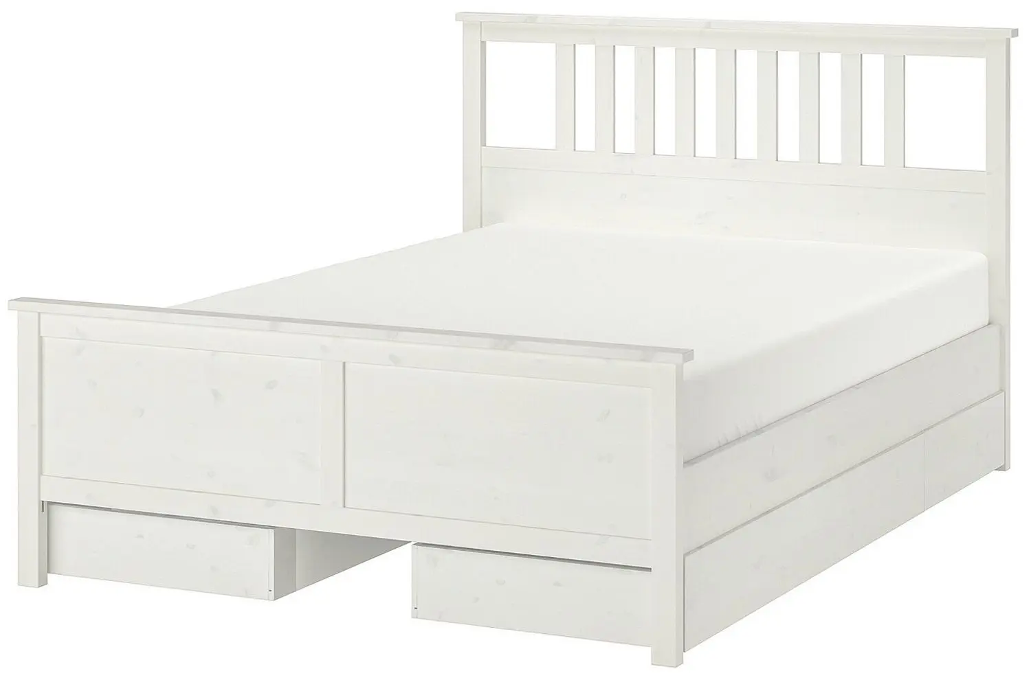 Pat Ikea Hemnes Luroy 4 cutii depozitare 160х200 (Alb)