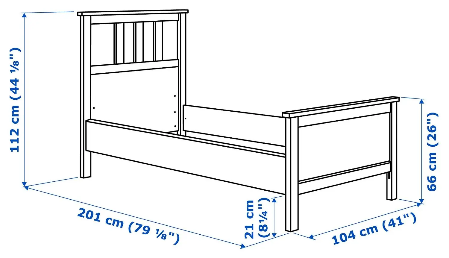 Кровать Ikea Hemnes Luroy 90х200 (Белый) - 2