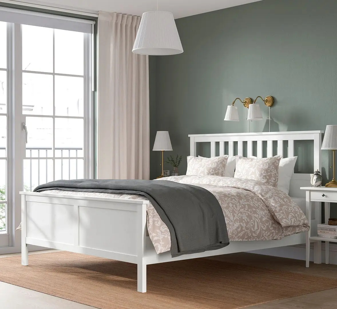 Кровать Ikea Hemnes Valevag 160x200 (Белый/Жесткий)