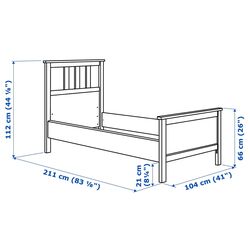 Кровать Ikea Hemnes Valevag 90x200 (Белый/Жесткий) Thumb