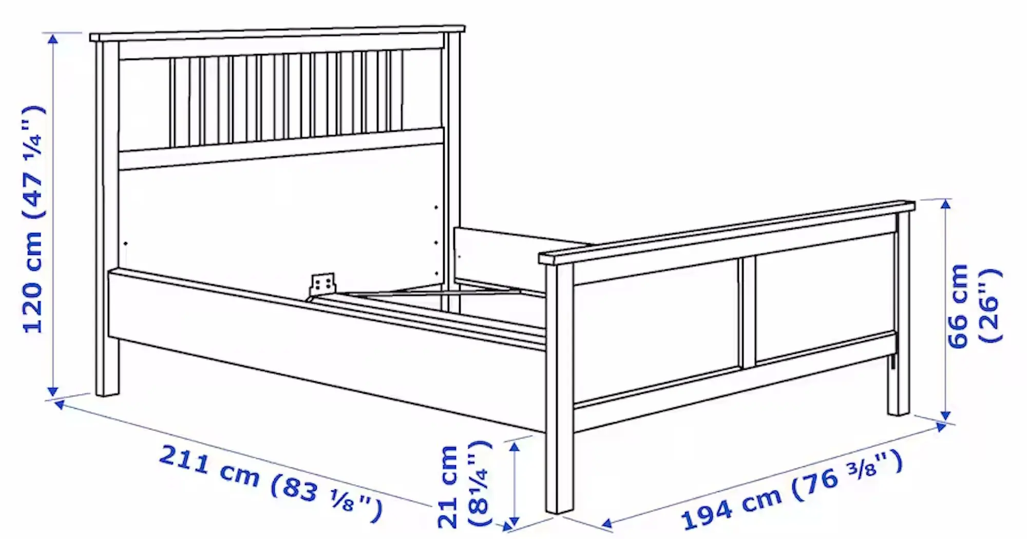 Pat Ikea Hemnes/Valevag extra ferma/cu saltea 160x200 (Alb)