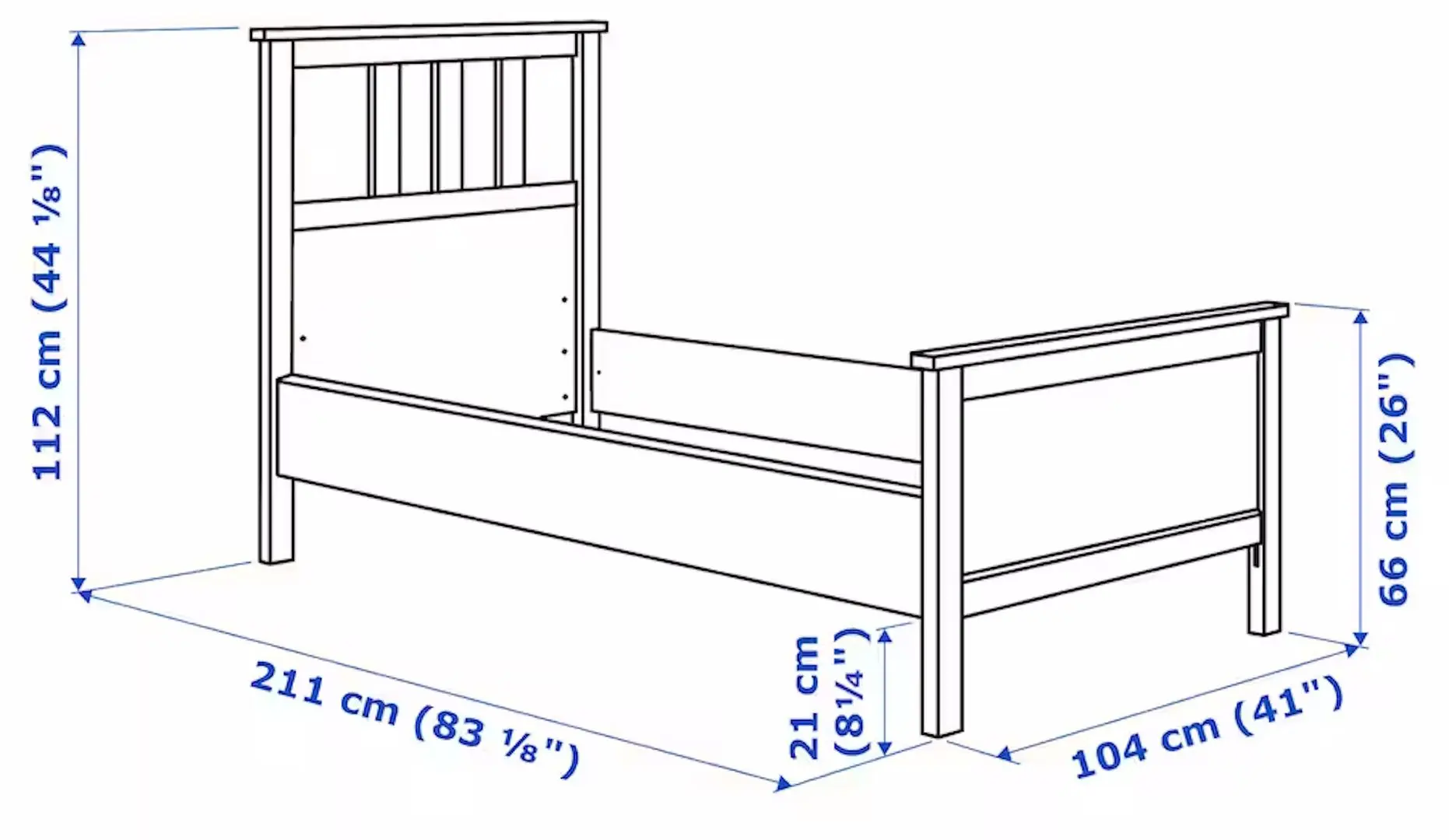 Pat Ikea Hemnes/Valevag extra ferma/cu saltea 90x200 (Alb)