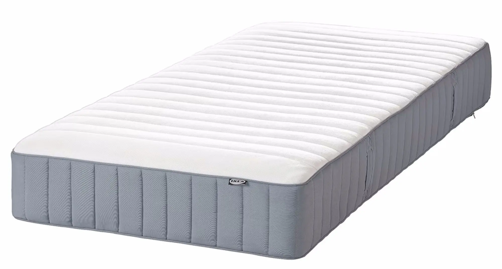 Pat Ikea Hemnes/Valevag extra ferma/cu saltea 90x200 (Alb)