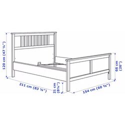 Pat Ikea Hemnes/Valevag ferma/cu saltea 140x200 (Alb) Thumb