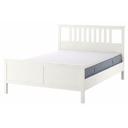 Pat Ikea Hemnes/Valevag ferma/cu saltea 140x200 (Alb)