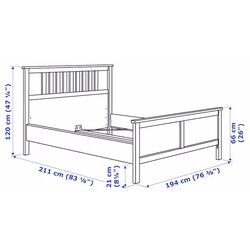 Pat Ikea Hemnes/Valevag ferma/cu saltea 180x200 (Alb) Thumb