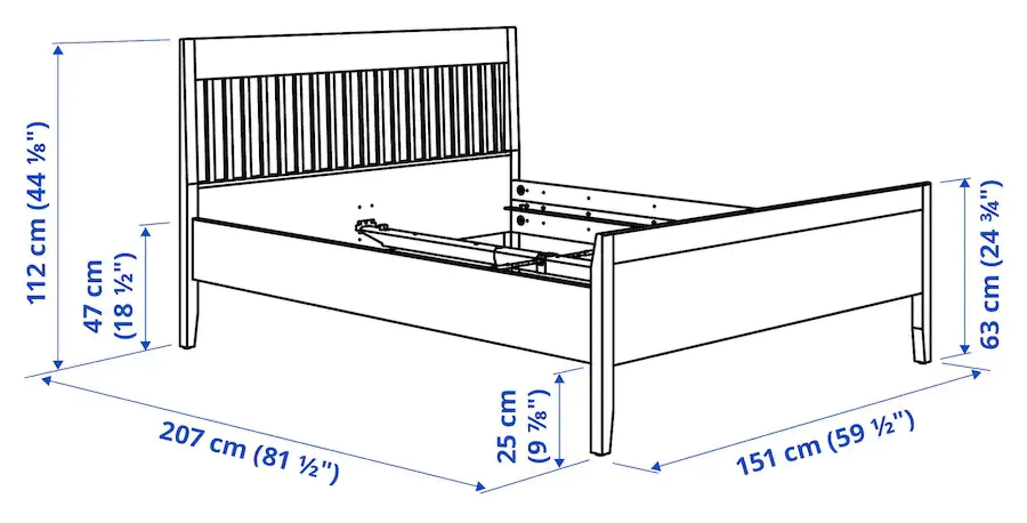 Pat Ikea Idanas 140x200 (Maro Inchis Vopsit)