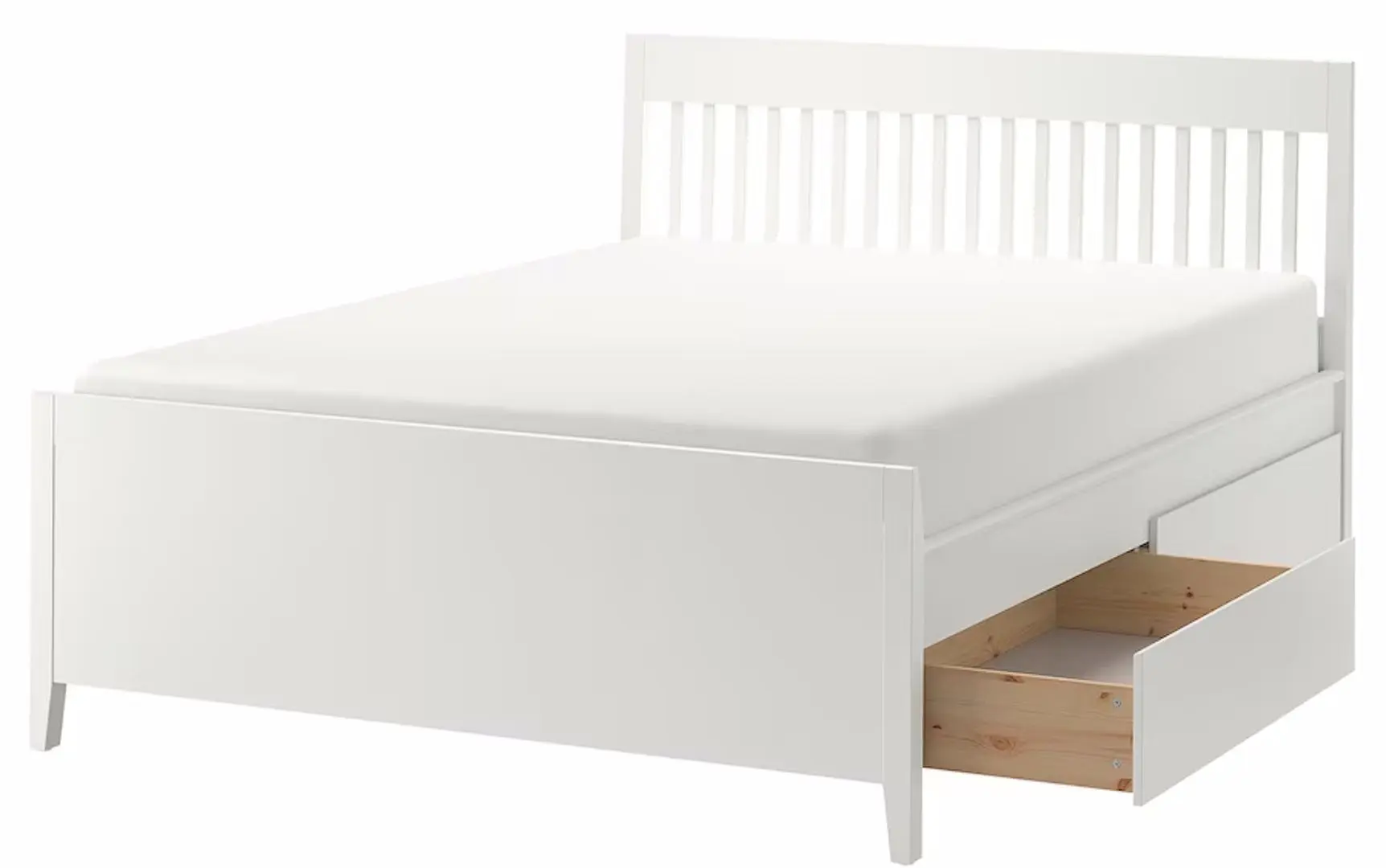 Pat Ikea Idanas Lindbaden cu depozitare 160x200 (Alb)