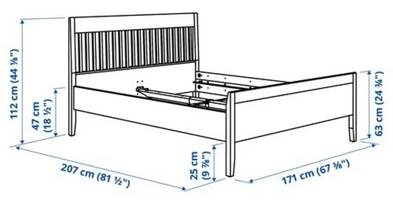 Pat Ikea Idanas Lonset 160х200 (Alb) - 7