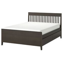 Pat Ikea Idanas Lonset cu depozitare 160x200 (Maro Inchis) Thumb