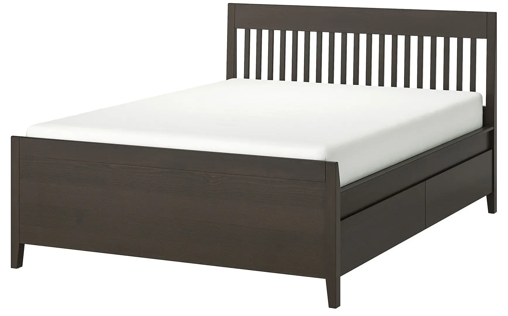 Pat Ikea Idanas Lonset cu depozitare 160x200 (Maro Inchis)