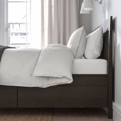 Pat Ikea Idanas Luroy cu depozitare 140x200 (Negru Maro) Thumb