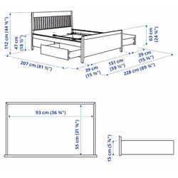 Pat Ikea Idanas Luroy cu depozitare 140x200 (Negru Maro) Thumb