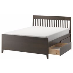 Pat Ikea Idanas Luroy cu depozitare 140x200 (Negru Maro) Thumb