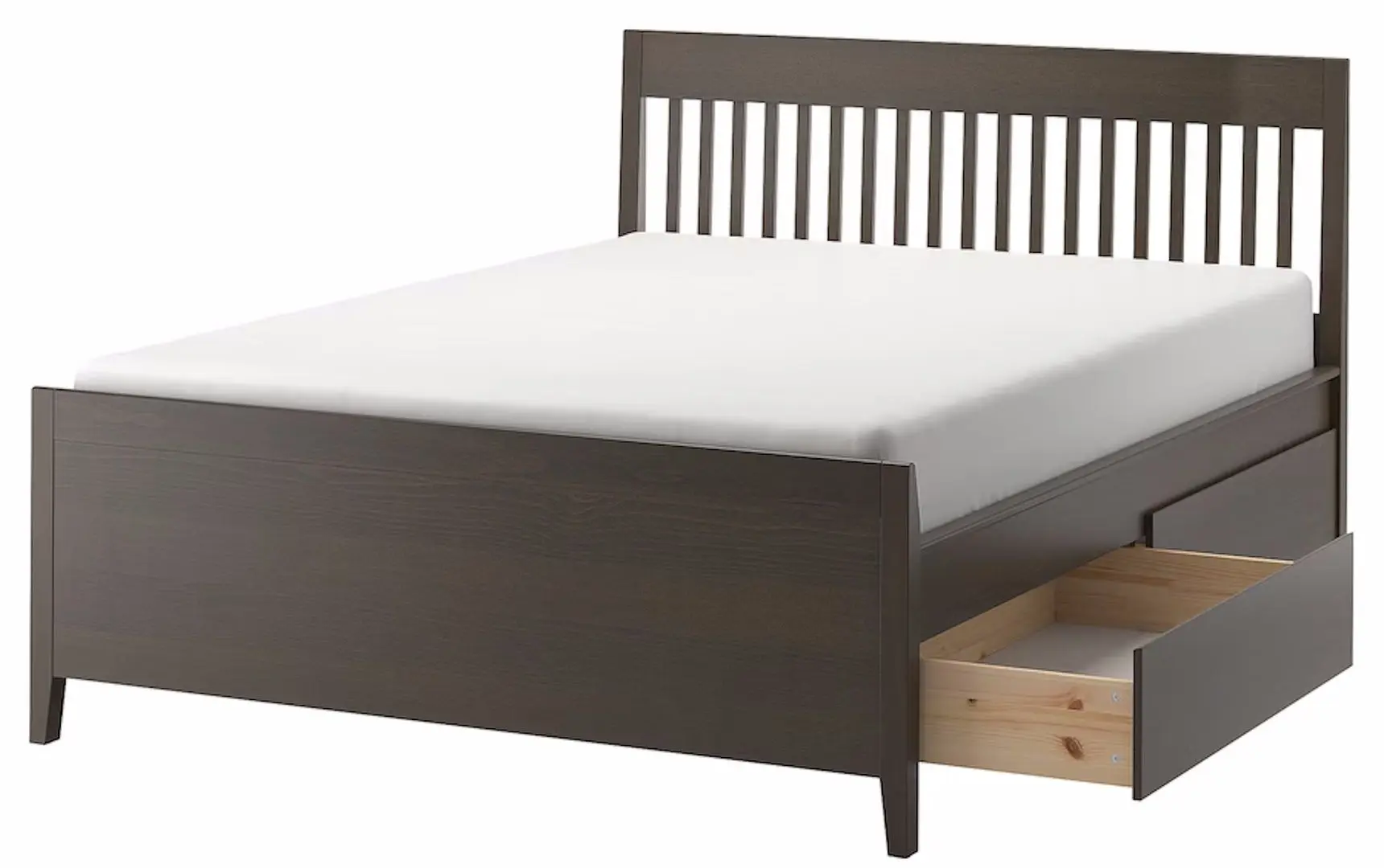 Pat Ikea Idanas Luroy cu depozitare 140x200 (Negru Maro) - 2
