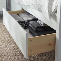 Pat Ikea Idanas Luroy cu depozitare 160x200 (Alb) Thumb