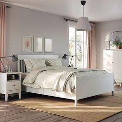 Pat Ikea Idanas Luroy cu depozitare 160x200 (Alb) Thumb
