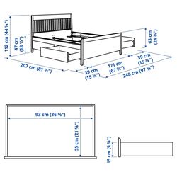 Pat Ikea Idanas Luroy cu depozitare 160x200 (Alb) Thumb