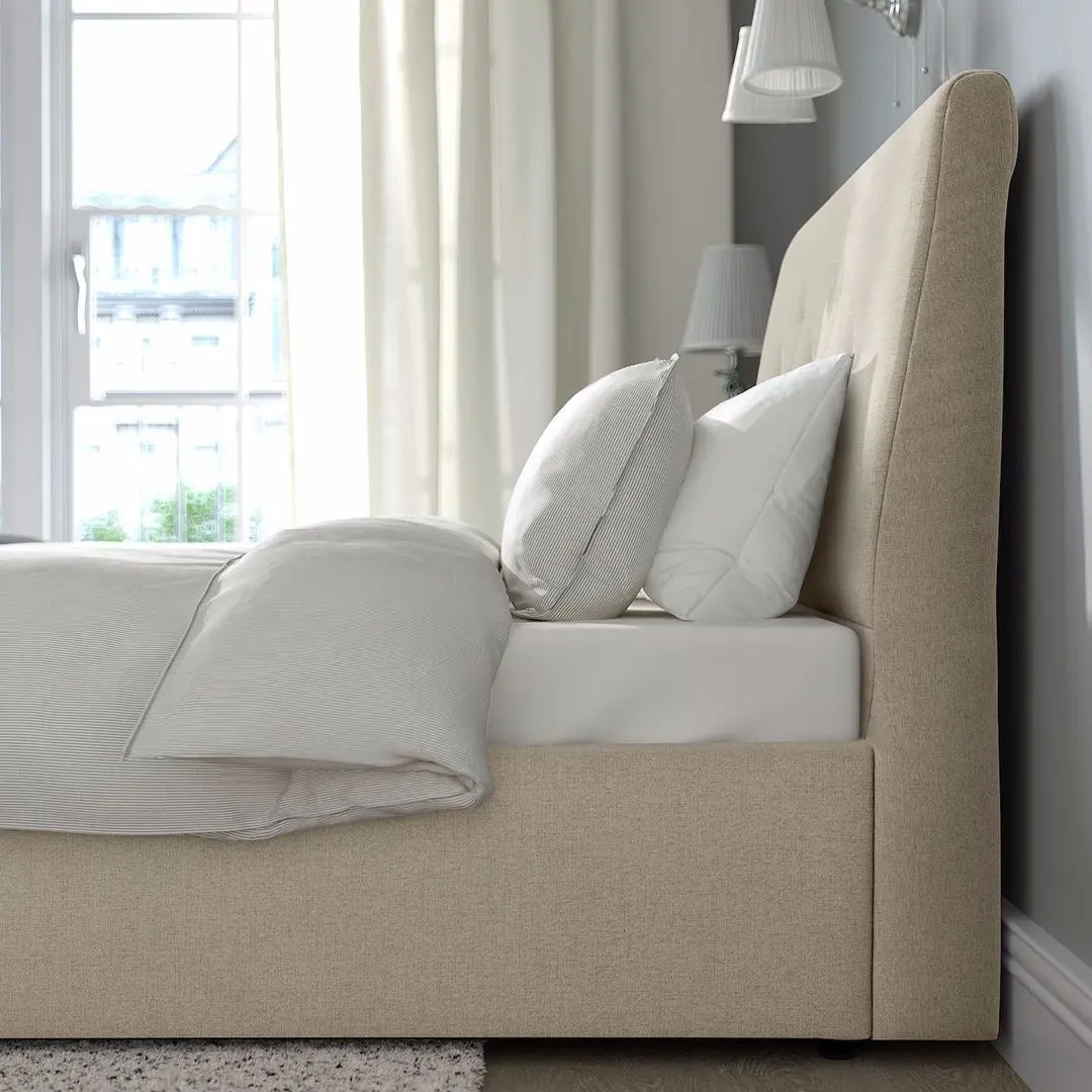 Pat Ikea Idanas/Naggen cu depozitare 140x200 (Bej)