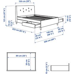 Pat Ikea Idanas/Naggen cu 4 sertare 140x200 (Bej) Thumb