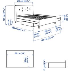 Pat Ikea Idanas/Naggen cu 4 sertare 160x200 (Bej) Thumb