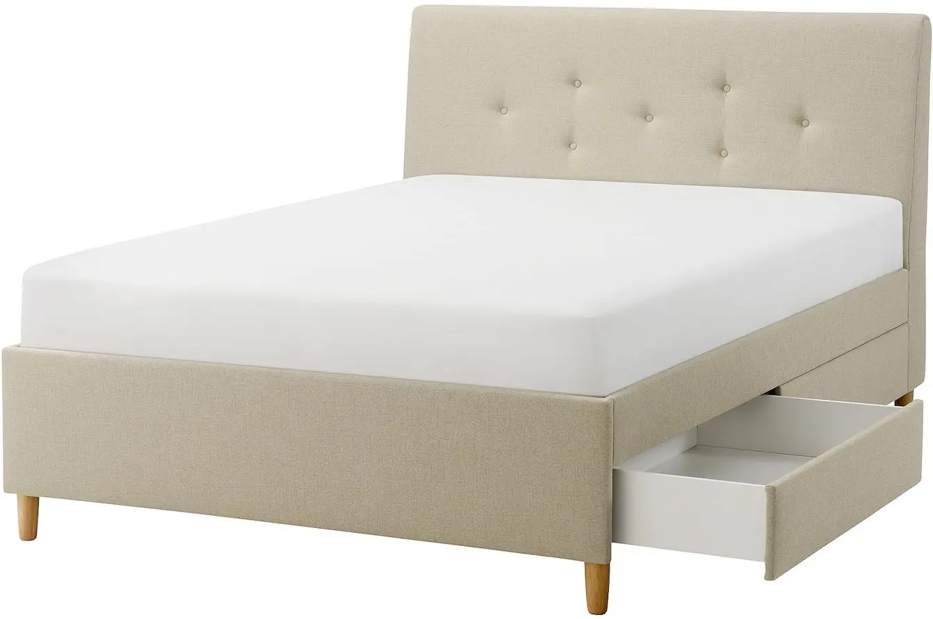 Pat Ikea Idanas/Naggen cu 4 sertare 160x200 (Bej)