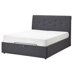 Pat Ikea Idanas cu mecanism de ridicare 160x200 (Gunnared Gri Inchis)