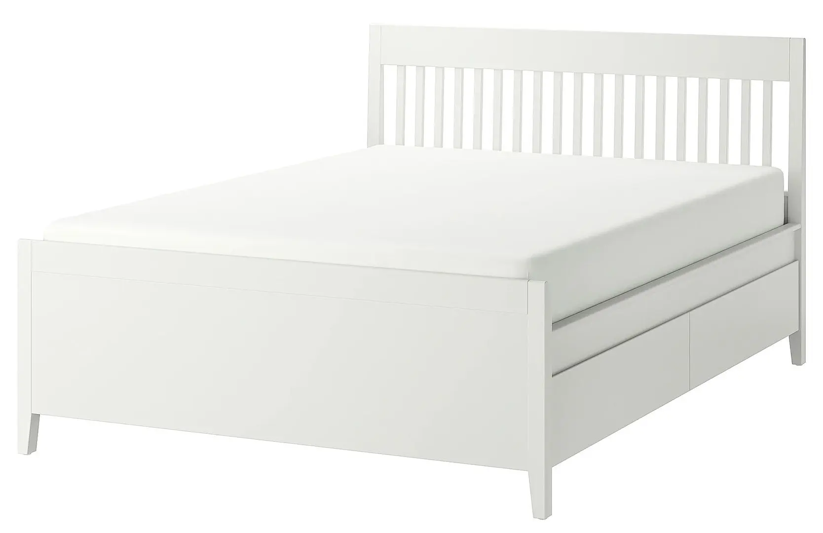 Pat Ikea Idanas cu depozitare 140x200 (Alb)