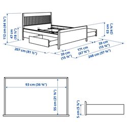 Pat Ikea Idanas cu depozitare 160x200 (Alb) Thumb
