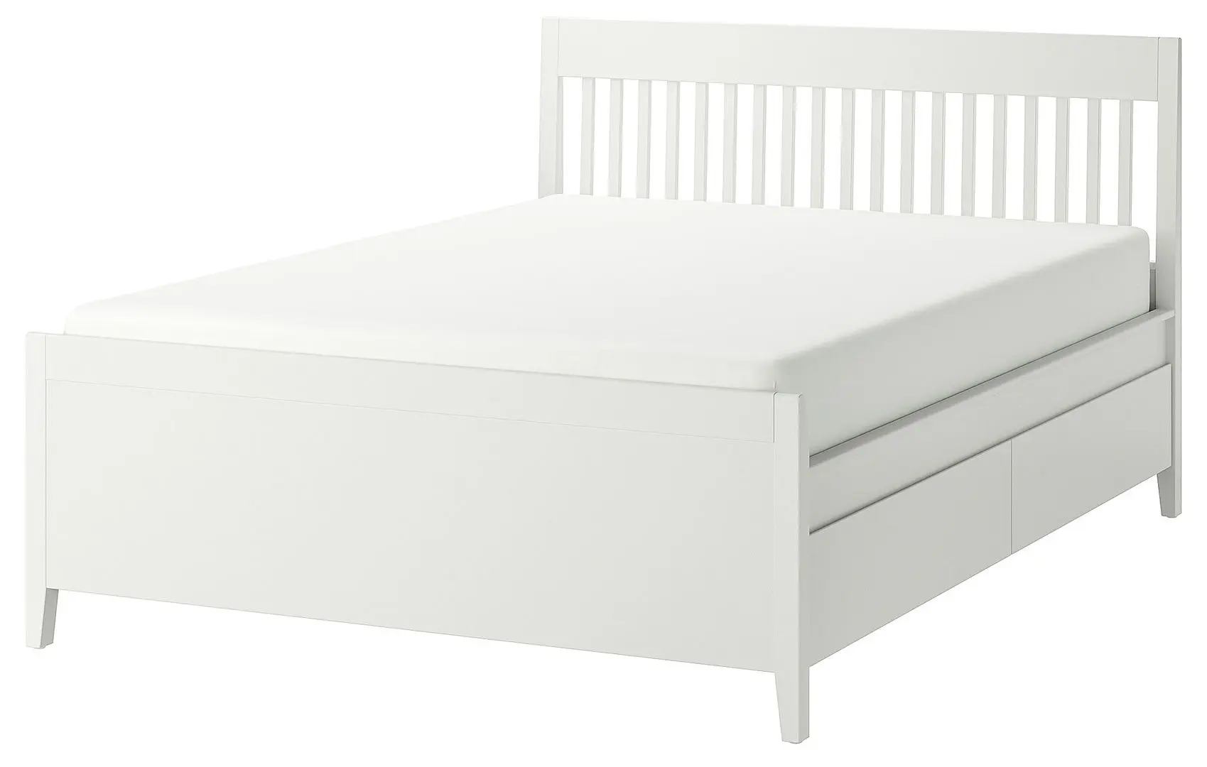 Pat Ikea Idanas cu depozitare 160x200 (Alb)