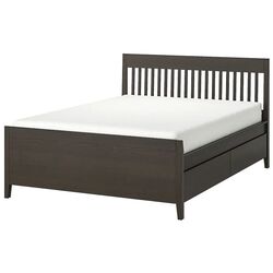 Pat Ikea Idanas cu depozitare 160x200 (Vopsit Maro închis)