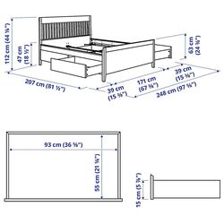 Pat Ikea Idanas cu depozitare 160x200 (Vopsit Maro închis) Thumb
