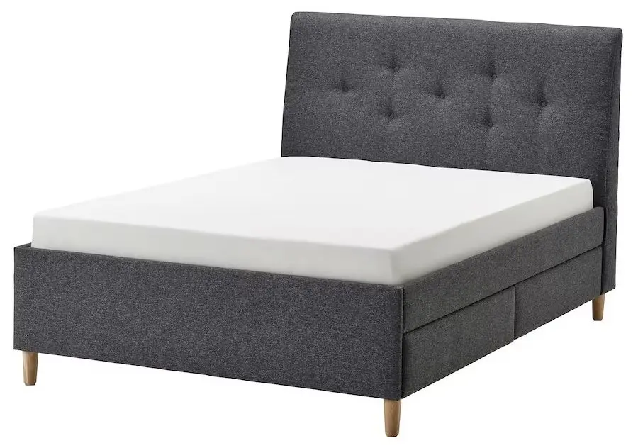 Pat Ikea Idanas sertare/tapiţat 140x200 (Gunnared Gri Inchis)