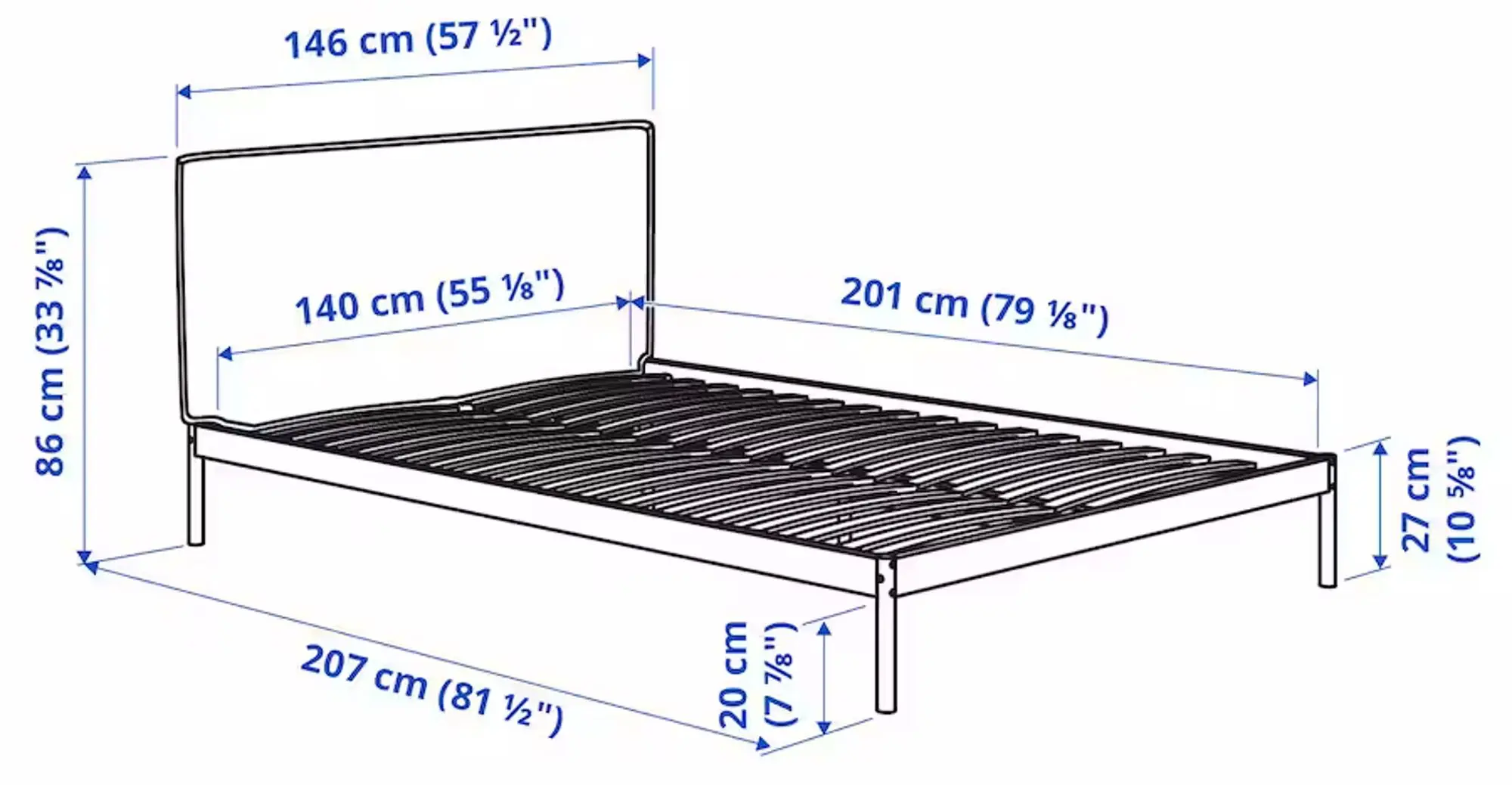 Pat Ikea Kleppstad 140x200 (Alb/Vissle Bej)