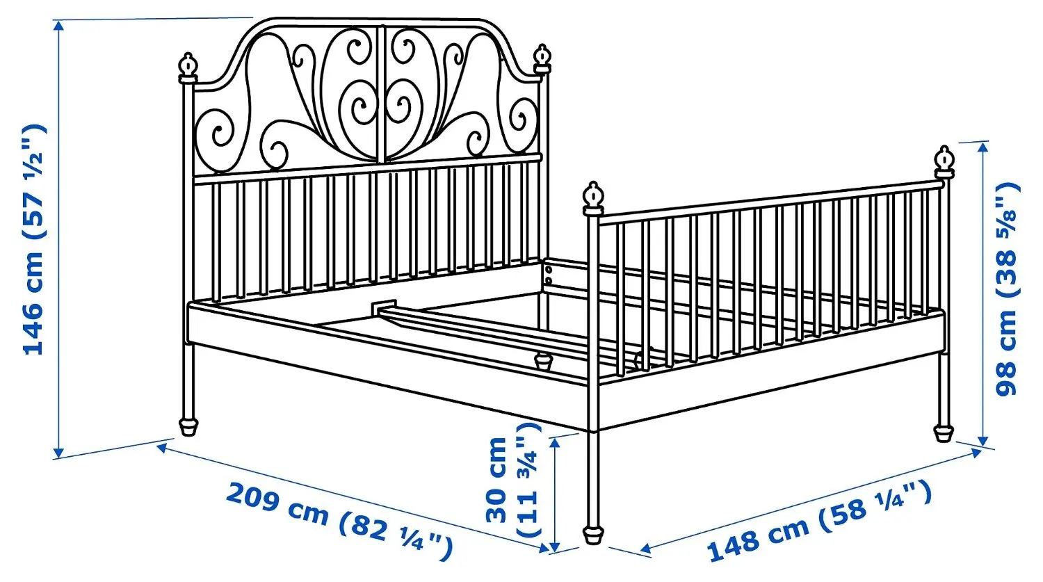 Pat Ikea Leirvik 140х200 (Alb)