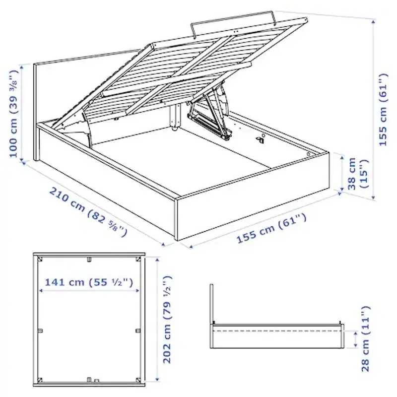 Pat Ikea Malm 140х200 (Negru-Maro)