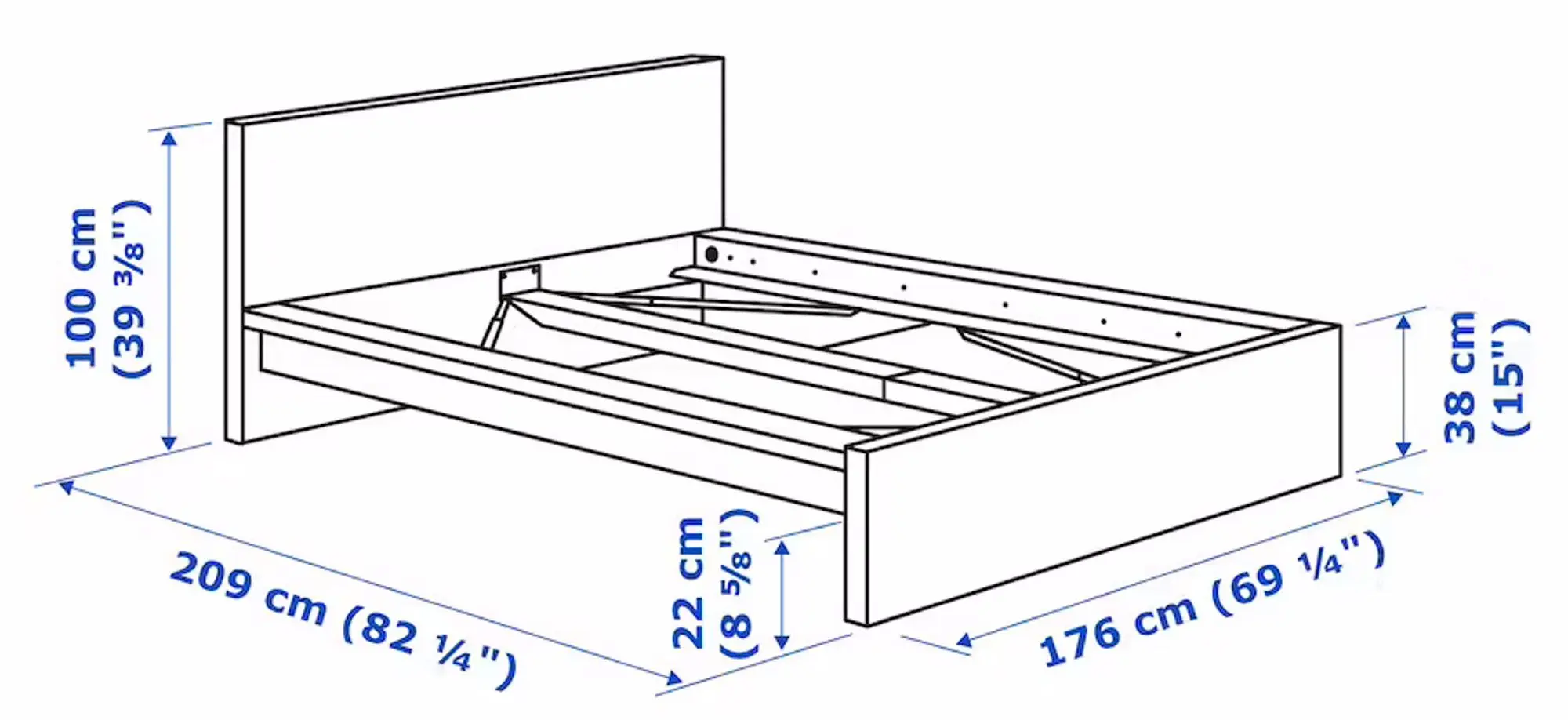 Pat Ikea Malm 160x200 (Furnir Stejar Alb) - 6