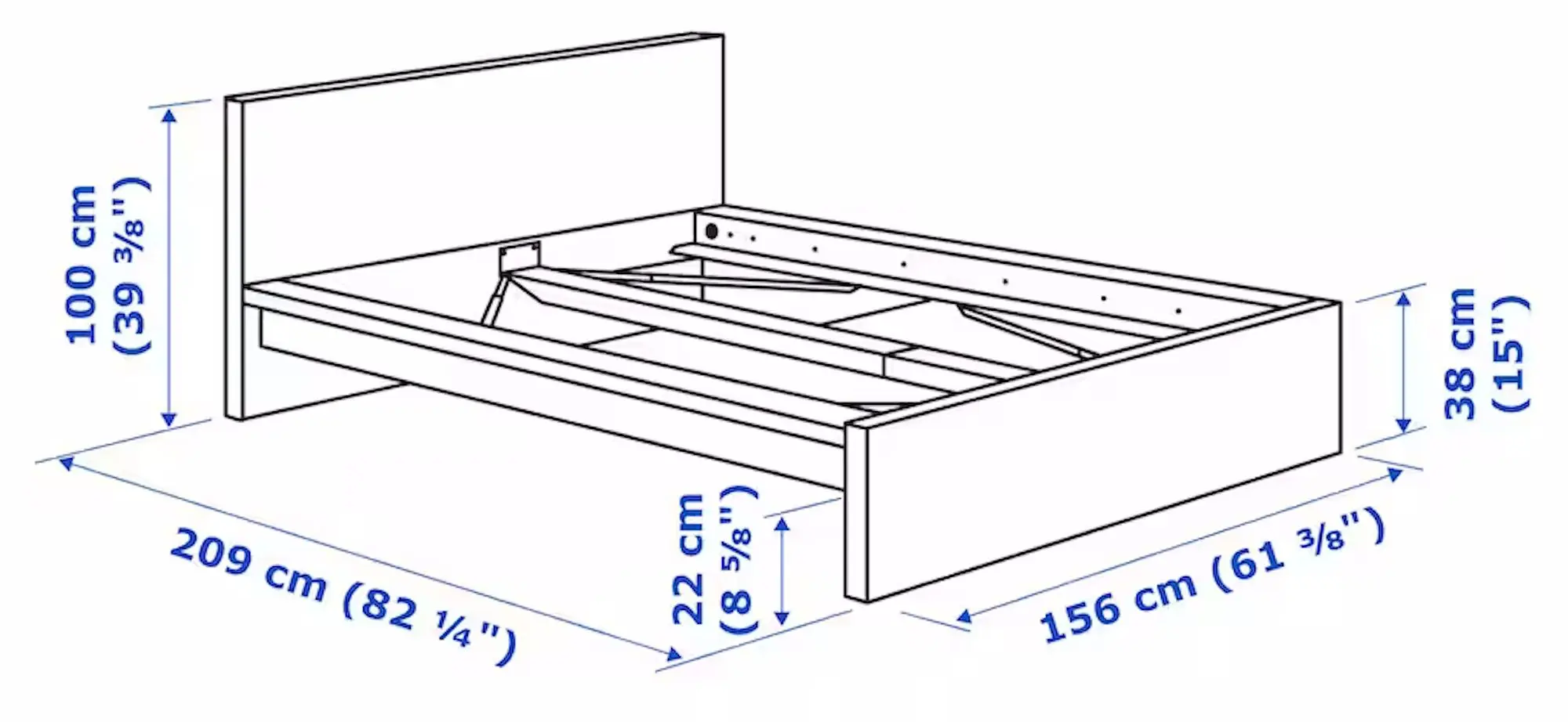 Pat Ikea Malm 180x200 (Furnir Stejar Alb) - 8