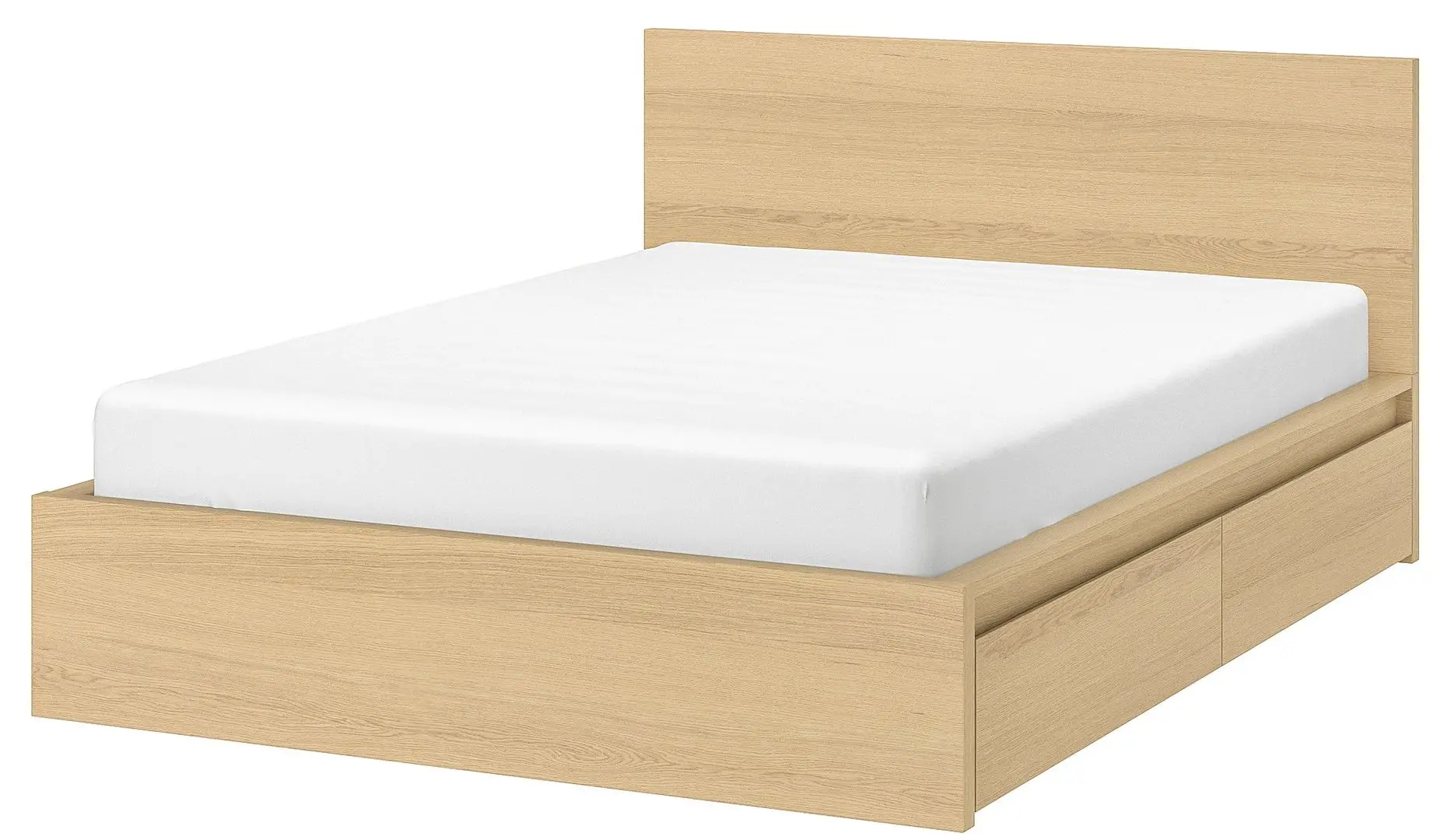 Pat Ikea Malm 2 cutii depozitare 140х200 (Stejar Alb)