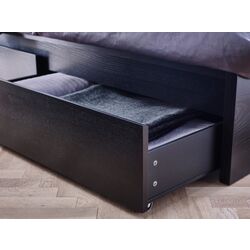 Pat Ikea Malm 2 cutii depozitare 90х200 (Negru-Maro) Thumb