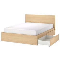Кровать Ikea Malm 4 ящика 160x200 (Беленый Дубовый Шпон) Thumb