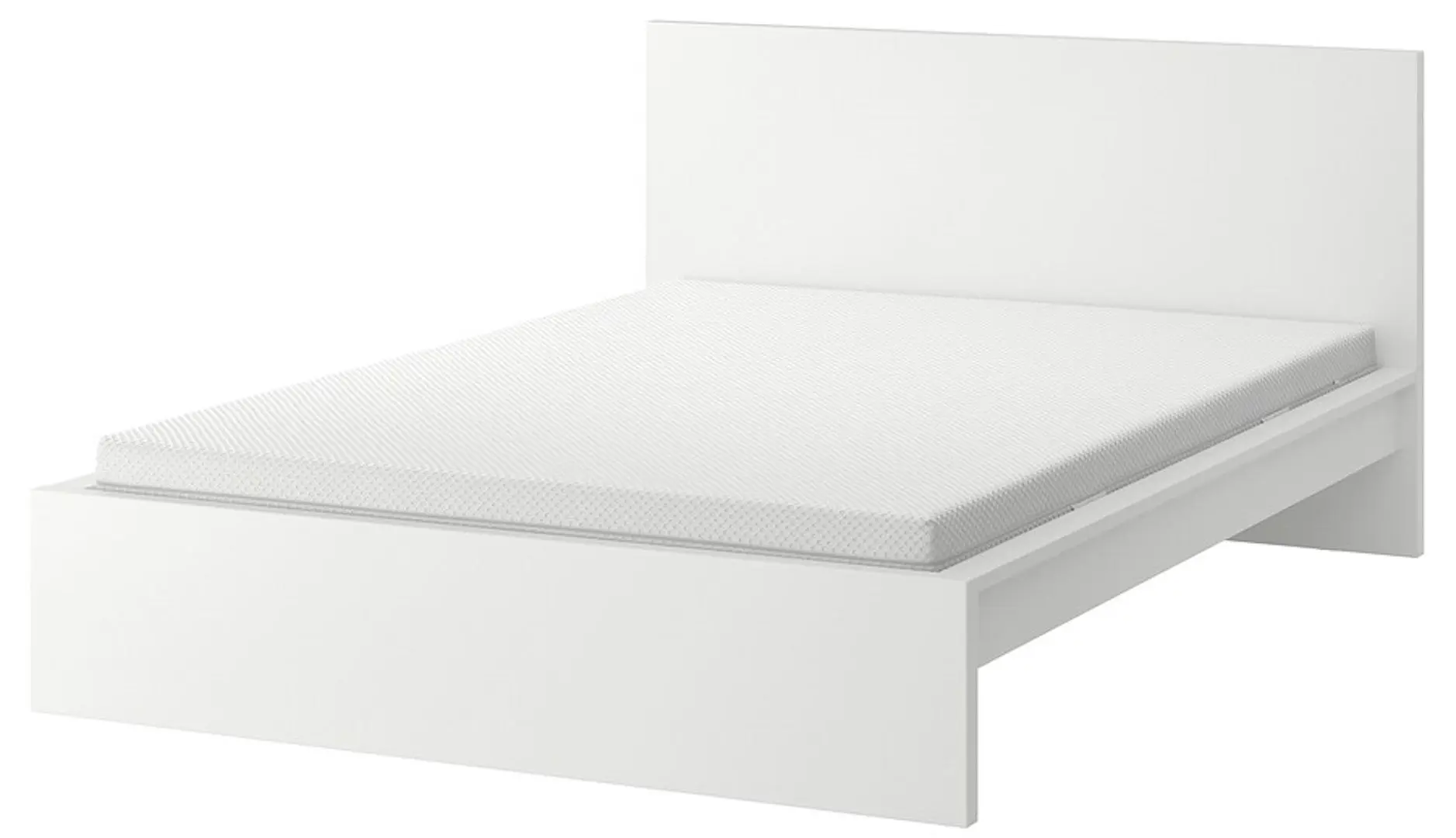 Pat Ikea Malm/Abygda ferma/cu saltea 140x200 (Alb)