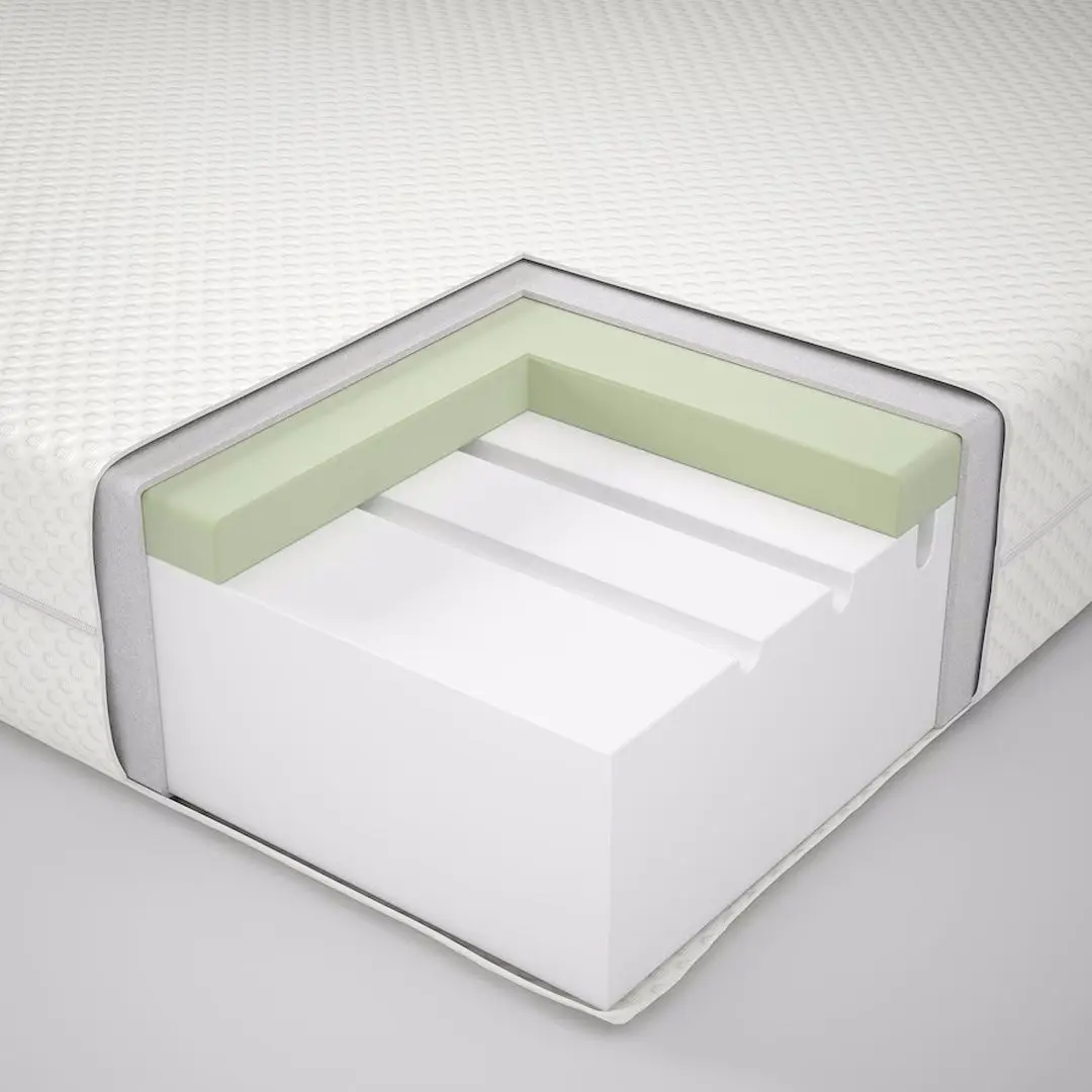 Pat Ikea Malm/Abygda ferma/cu saltea 140x200 (Alb)