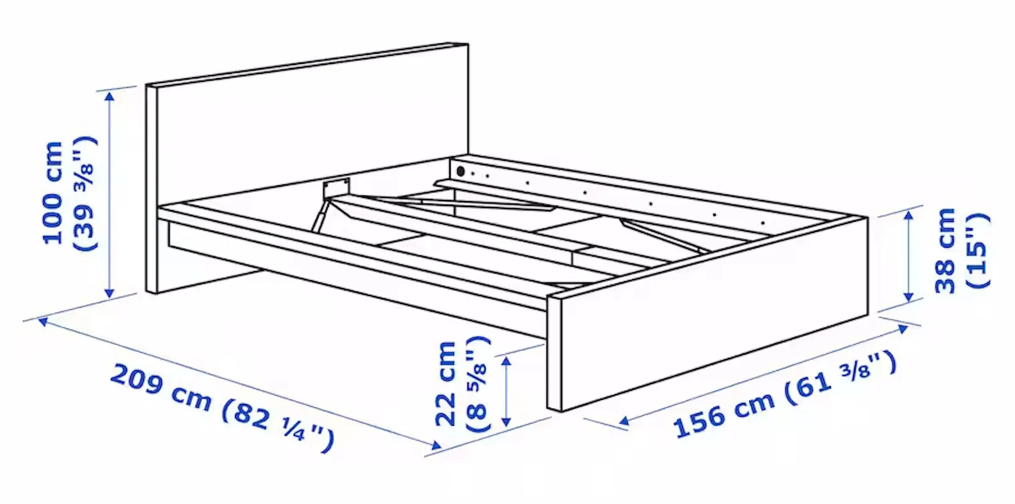 Pat Ikea Malm/Abygda ferma/cu saltea 140x200 (Alb)