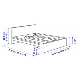 Pat Ikea Malm/Abygda ferma/cu saltea 160x200 (Furnir Stejar Alb) Thumb