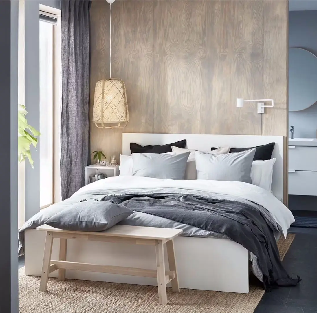 Pat Ikea Malm/Abygda ferma/cu saltea 160x200 (Alb)